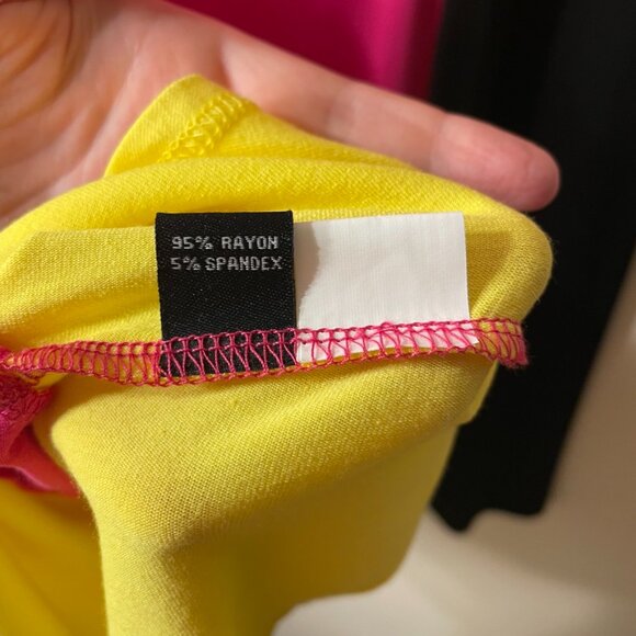 🔥 Lynne Richie Silver | Pink/Orange/White Color Block Swing Dress Medium - Picture 5 of 5